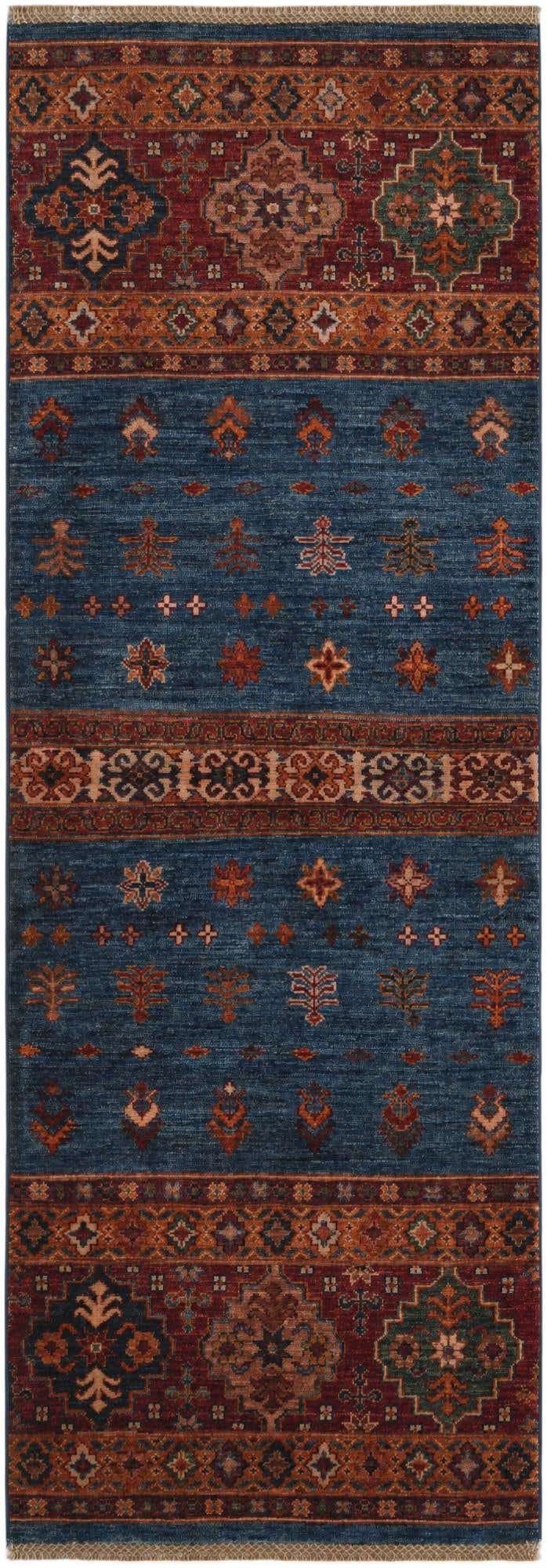 2' 4 x 6' 10 Hand Knotted Kazak Runner Rug