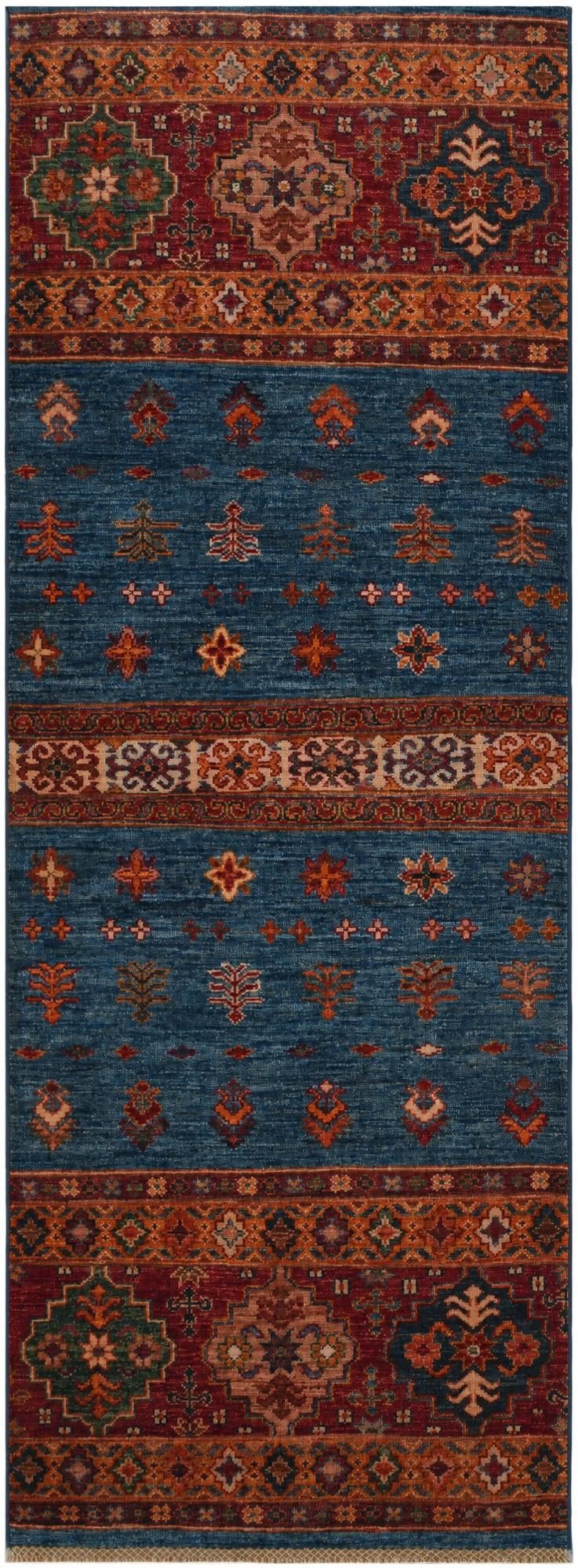 2' 6 x 6' 11 Hand Knotted Kazak Runner Rug