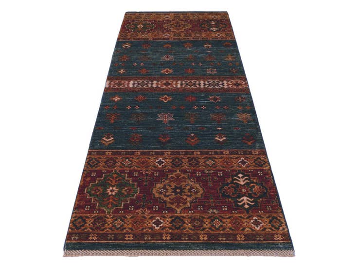 Detail image of 2' 7 x 7' 4 Hand Knotted Kazak Runner Rug