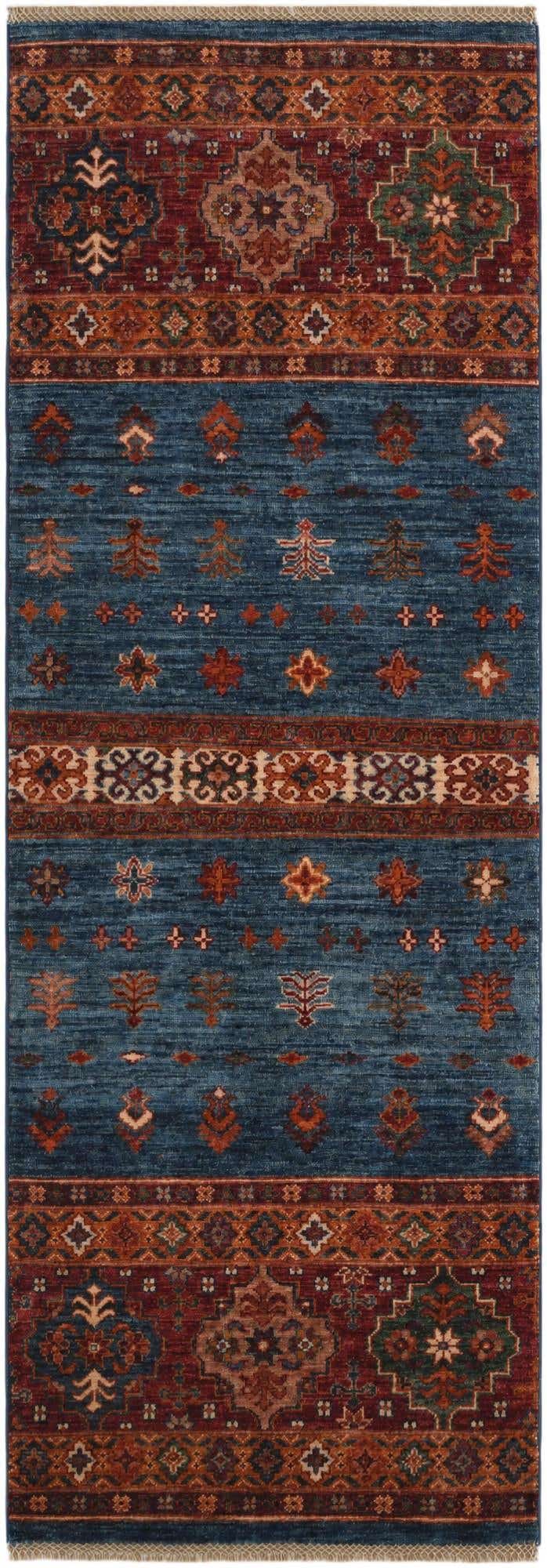 2' 7 x 7' 4 Hand Knotted Kazak Runner Rug