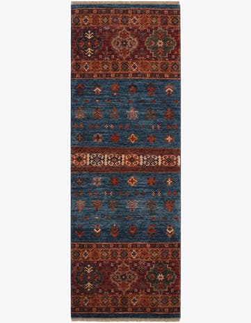 2' 7 x 7' 4 Hand Knotted Kazak Runner Rug