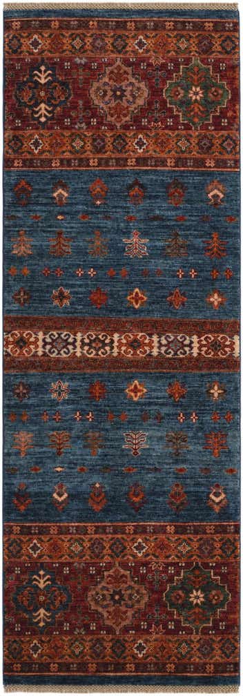 2' 7 x 7' 4 Hand Knotted Kazak Runner Rug