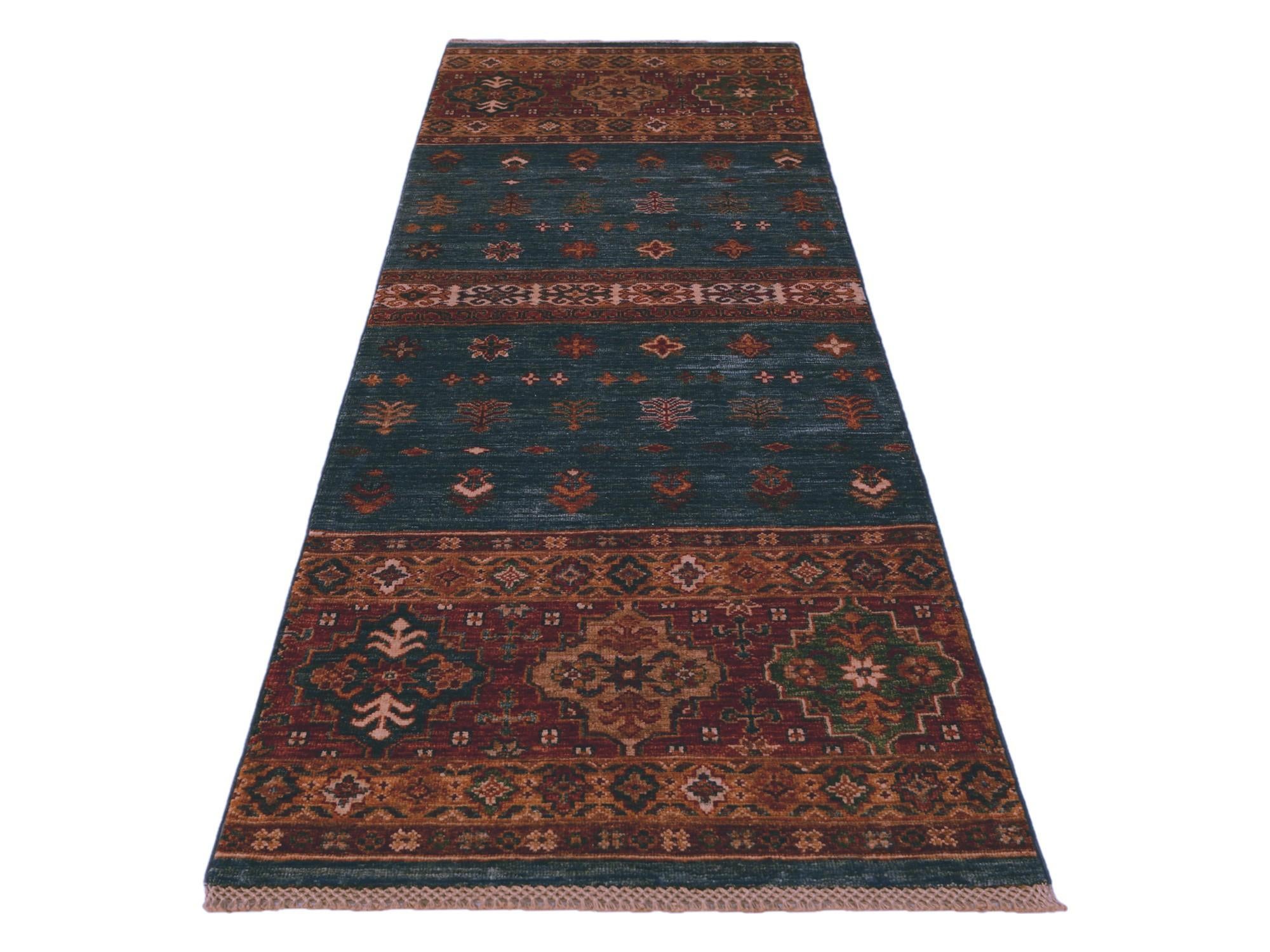 2' 5 x 7' 4 Hand Knotted Kazak Runner Rug
