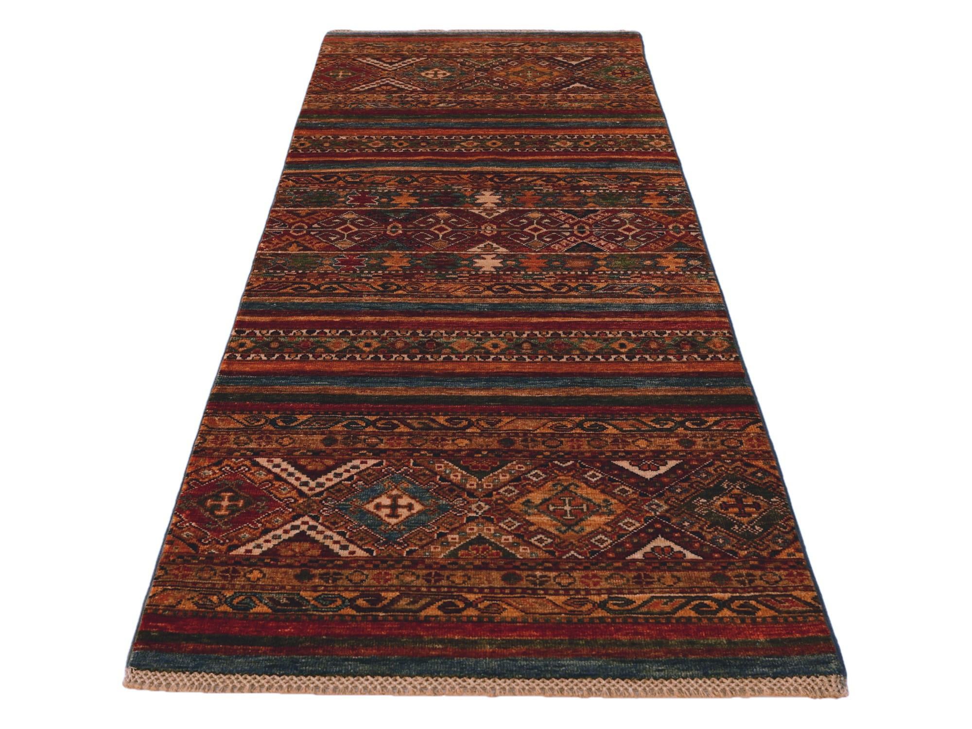 2' 7 x 6' 11 Hand Knotted Kazak Runner Rug