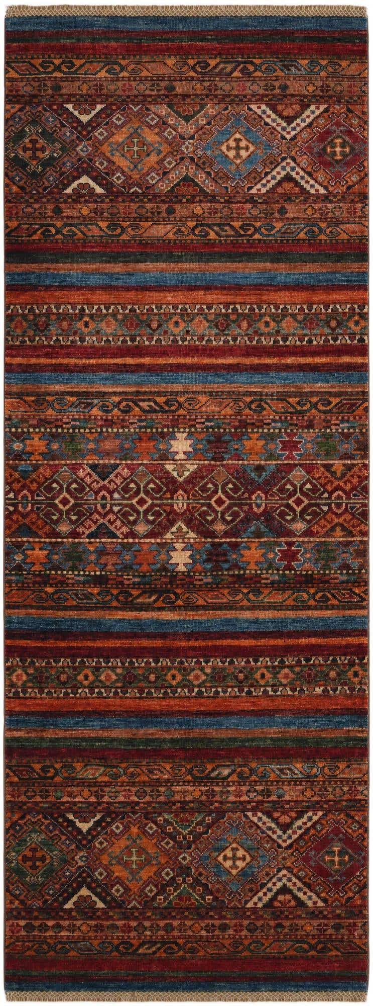 2' 7 x 6' 11 Hand Knotted Kazak Runner Rug