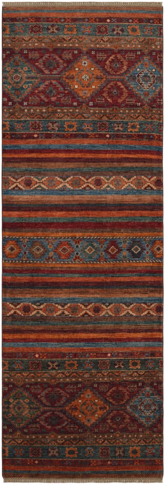 2' 10 x 8' 2 Hand Knotted Kazak Runner Rug
