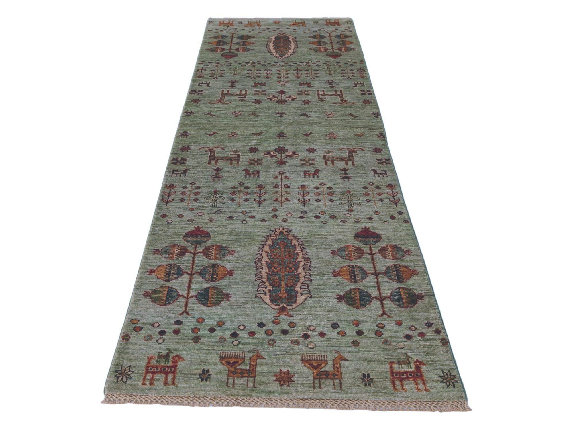 2' 7 x 8' 3 Hand Knotted Kazak Runner Rug