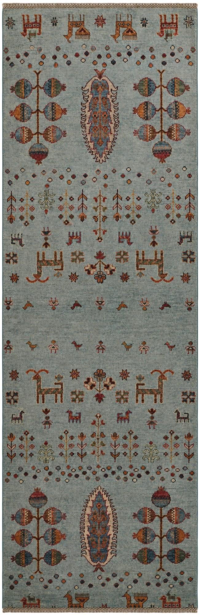 2' 7 x 8' 3 Hand Knotted Kazak Runner Rug