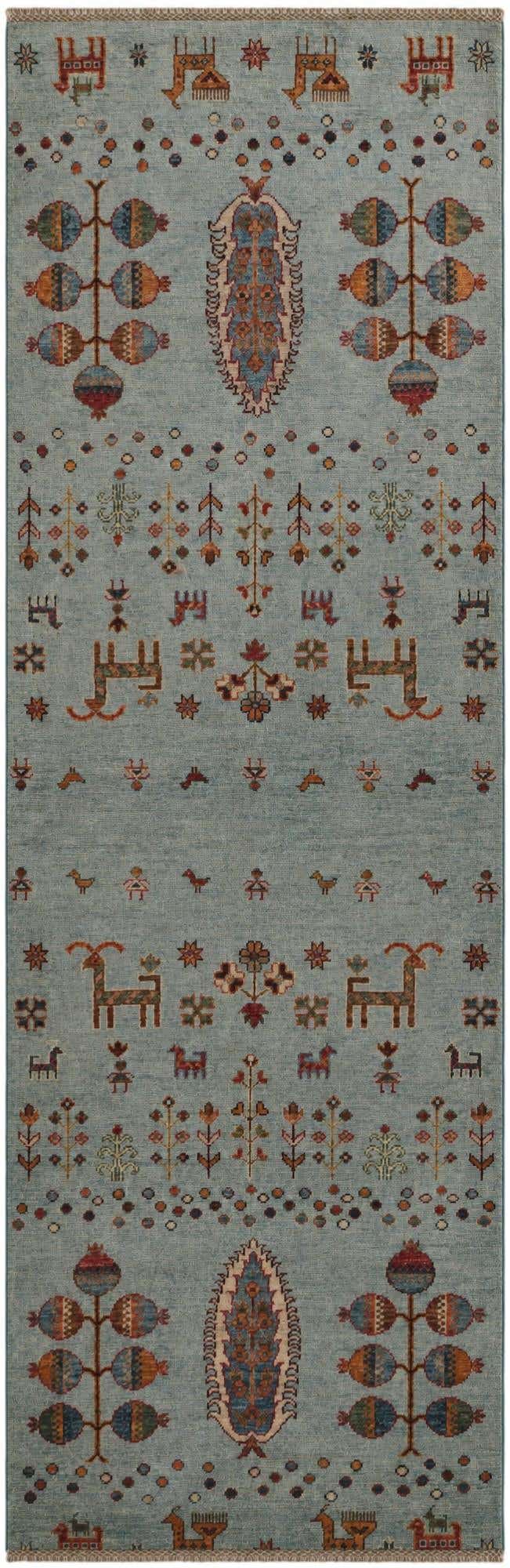 2' 7 x 8' 3 Hand Knotted Kazak Runner Rug