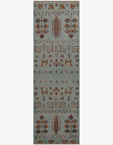 2' 7 x 8' 3 Hand Knotted Kazak Runner Rug