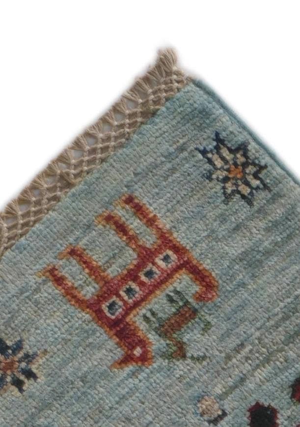 Detail image of 2' 7 x 8' 3 Hand Knotted Kazak Runner Rug