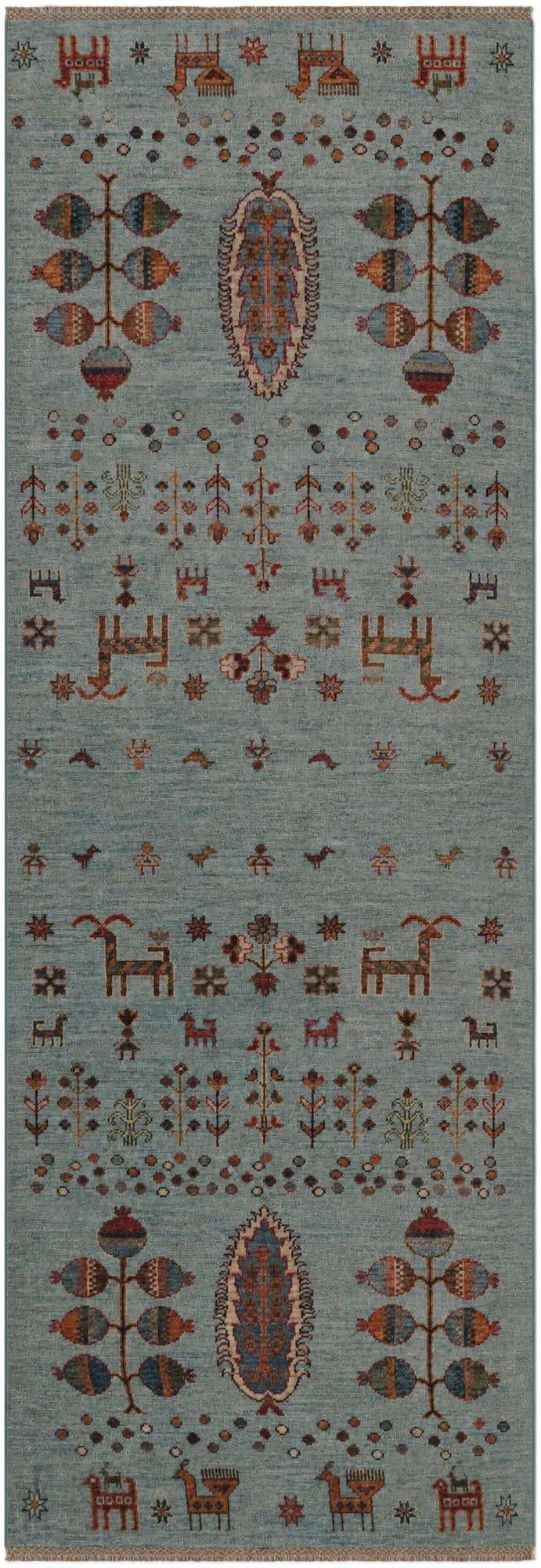 2' 7 x 8' 3 Hand Knotted Kazak Runner Rug