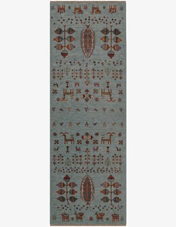 2' 7 x 8' 3 Hand Knotted Kazak Runner Rug