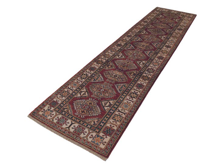 Detail image of 2' 8 x 10' 1 Hand Knotted Kazak Runner Rug