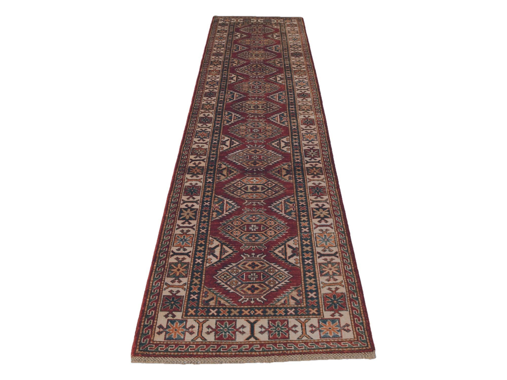 2' 8 x 10' 1 Hand Knotted Kazak Runner Rug