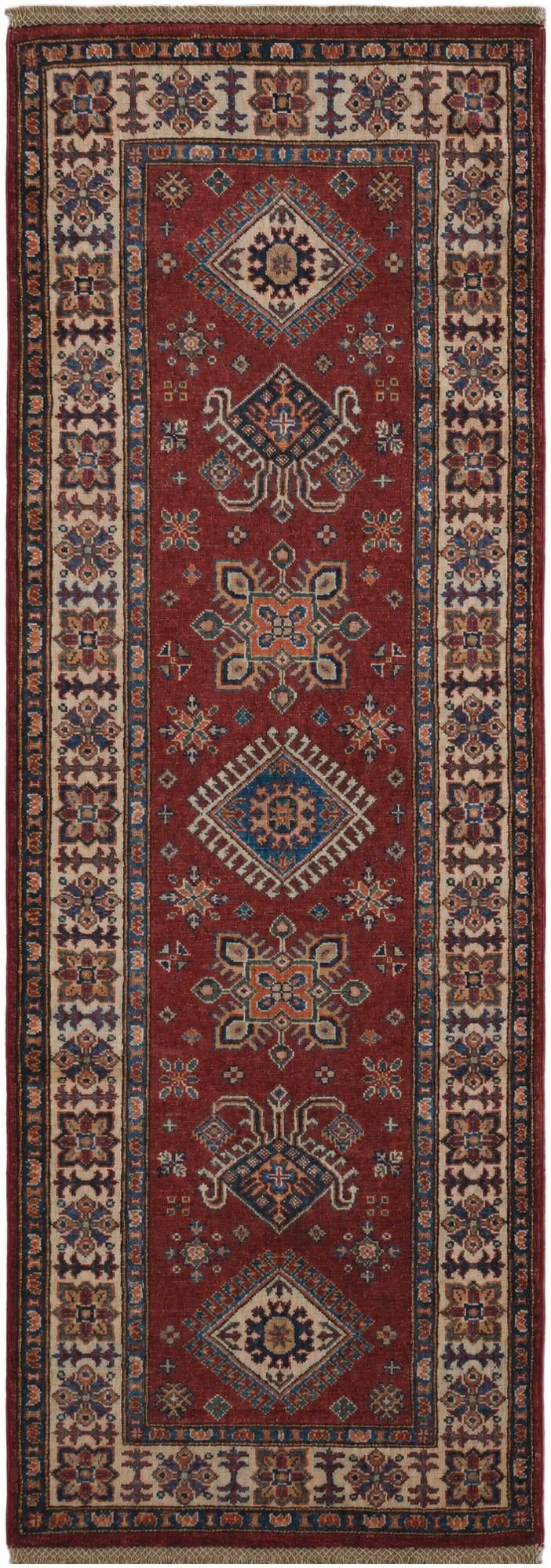 2' 7 x 7' 7 Hand Knotted Kazak Runner Rug