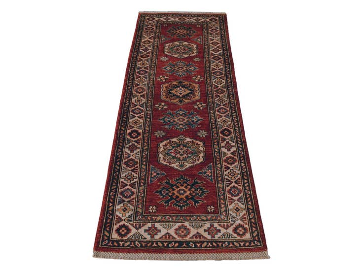 Detail image of 2' x 5' 7 Hand Knotted Kazak Runner Rug