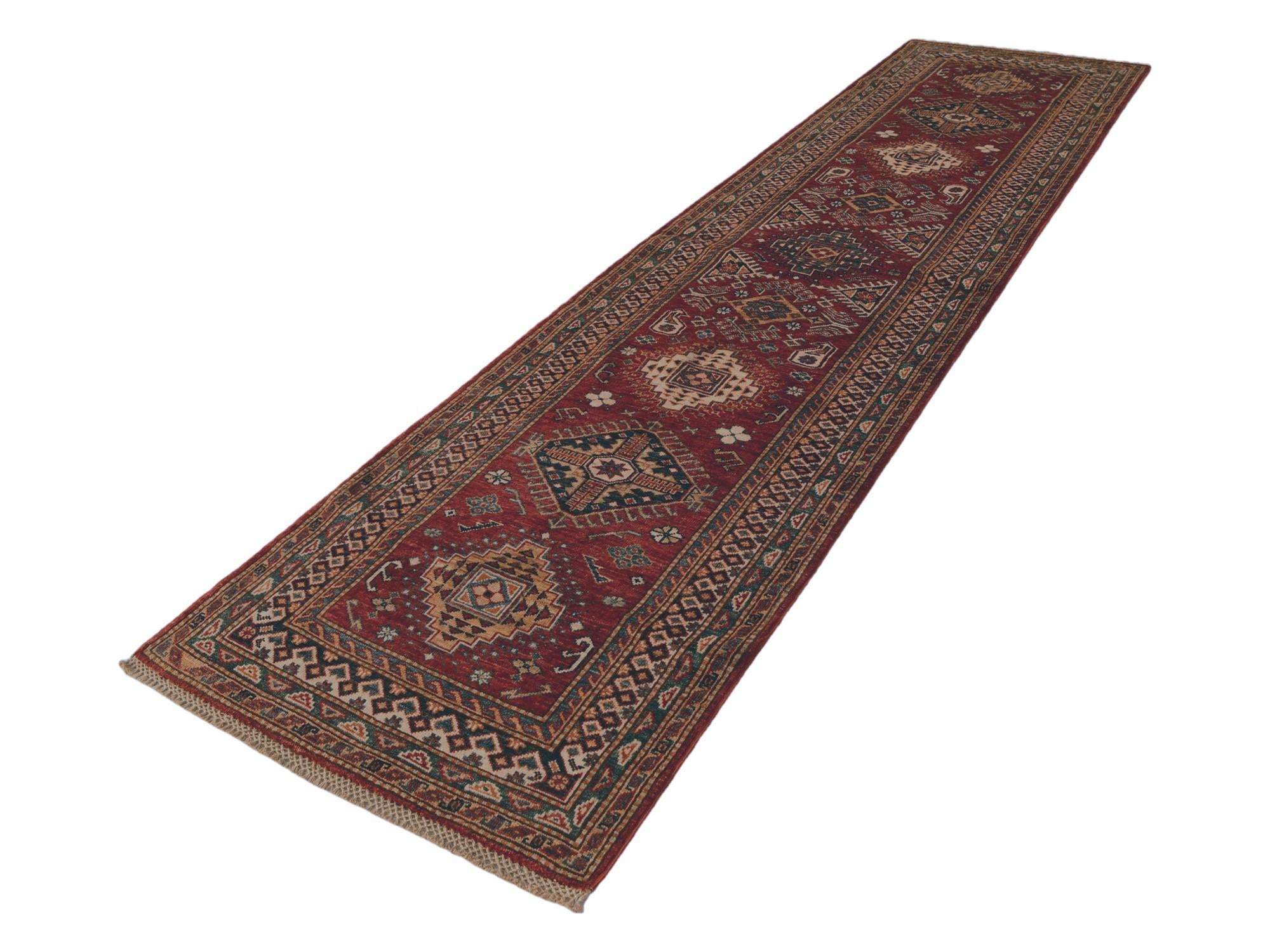 2' 9 x 10' 3 Hand Knotted Kazak Runner Rug