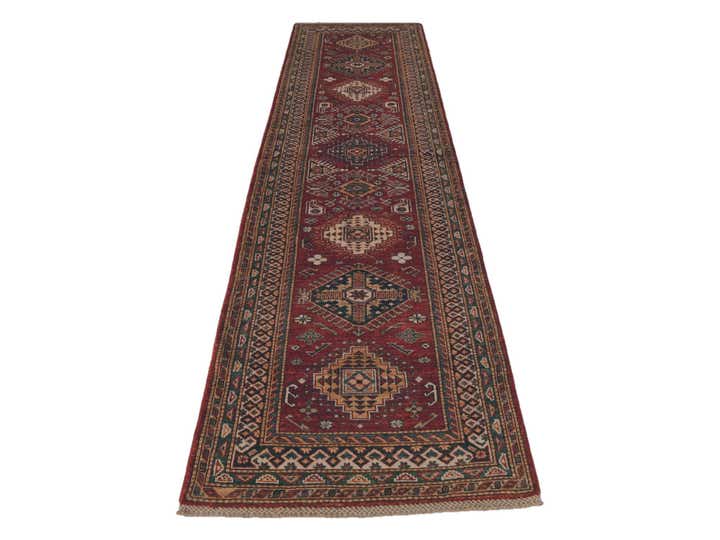 2' 9 x 10' 3 Hand Knotted Kazak Runner Rug