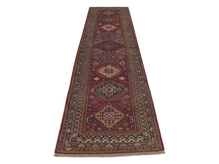Detail image of 2' 9 x 10' 3 Hand Knotted Kazak Runner Rug