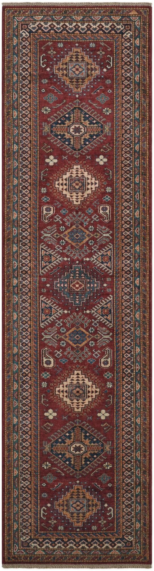 2' 9 x 10' 3 Hand Knotted Kazak Runner Rug