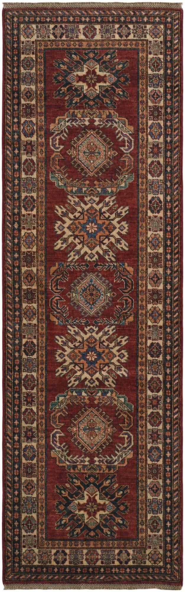 2' 7 x 8' 3 Hand Knotted Kazak Runner Rug
