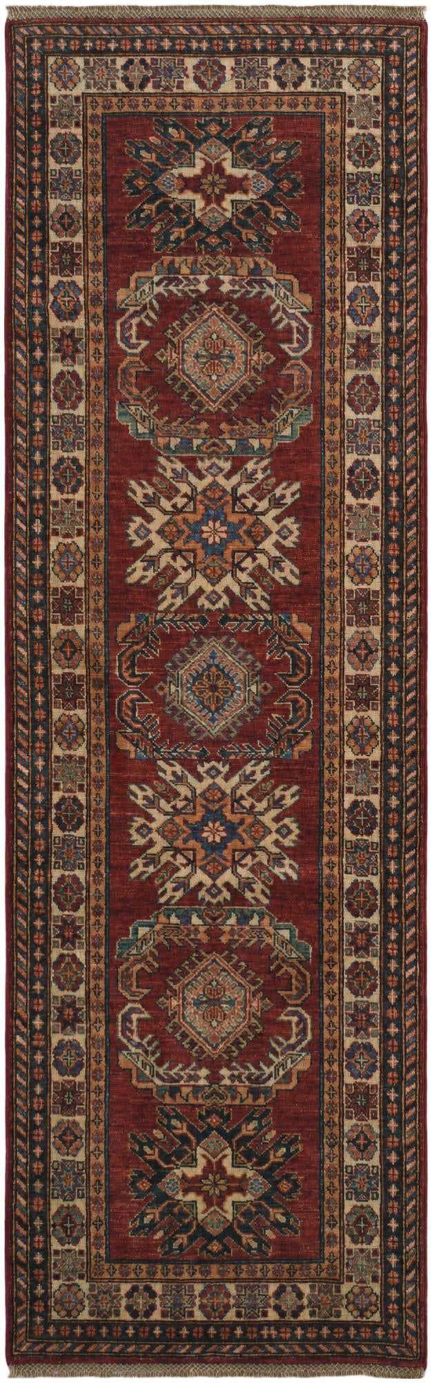 2' 7 x 8' 3 Hand Knotted Kazak Runner Rug