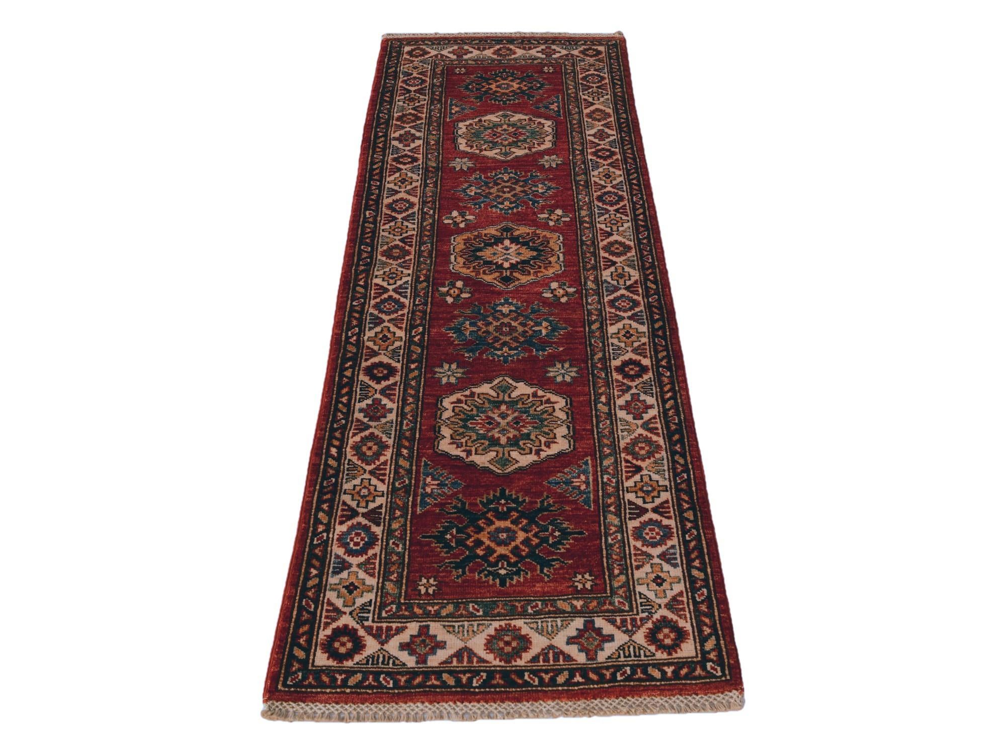 2' x 5' 8 Hand Knotted Kazak Runner Rug