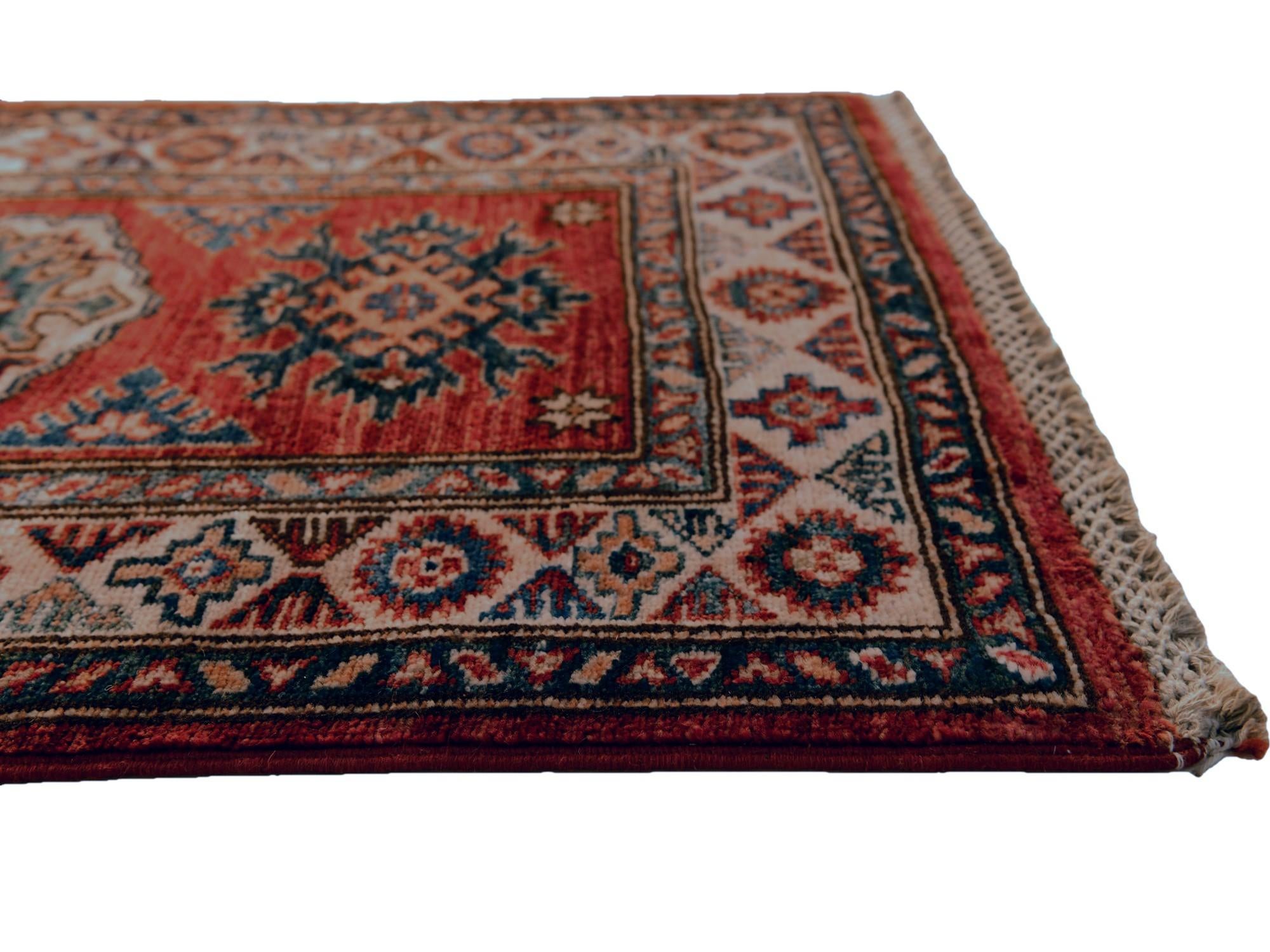 60cm x 170cm Hand Knotted Kazak Runner Rug
