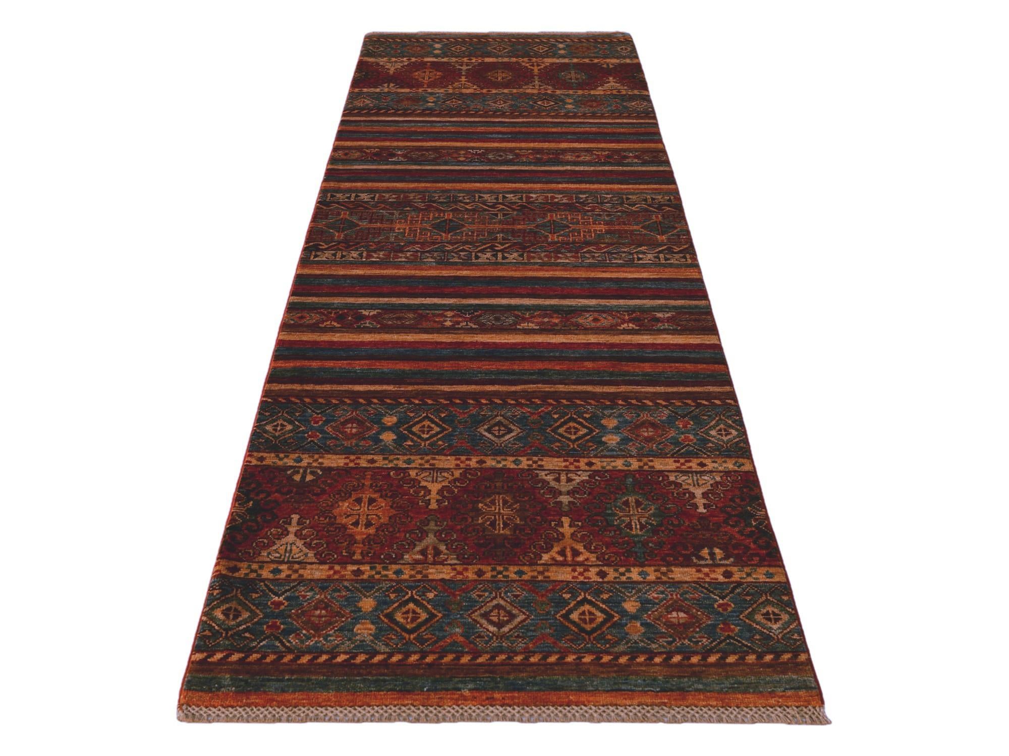 2' 8 x 8' 7 Hand Knotted Kazak Runner Rug