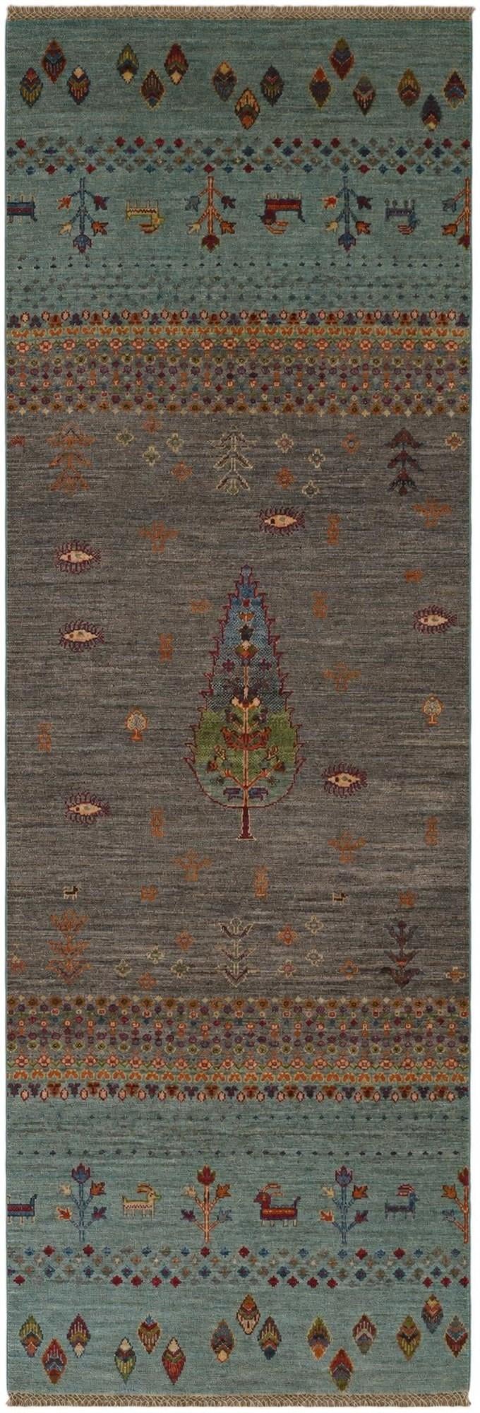 2' 9 x 8' 4 Hand Knotted Kazak Runner Rug