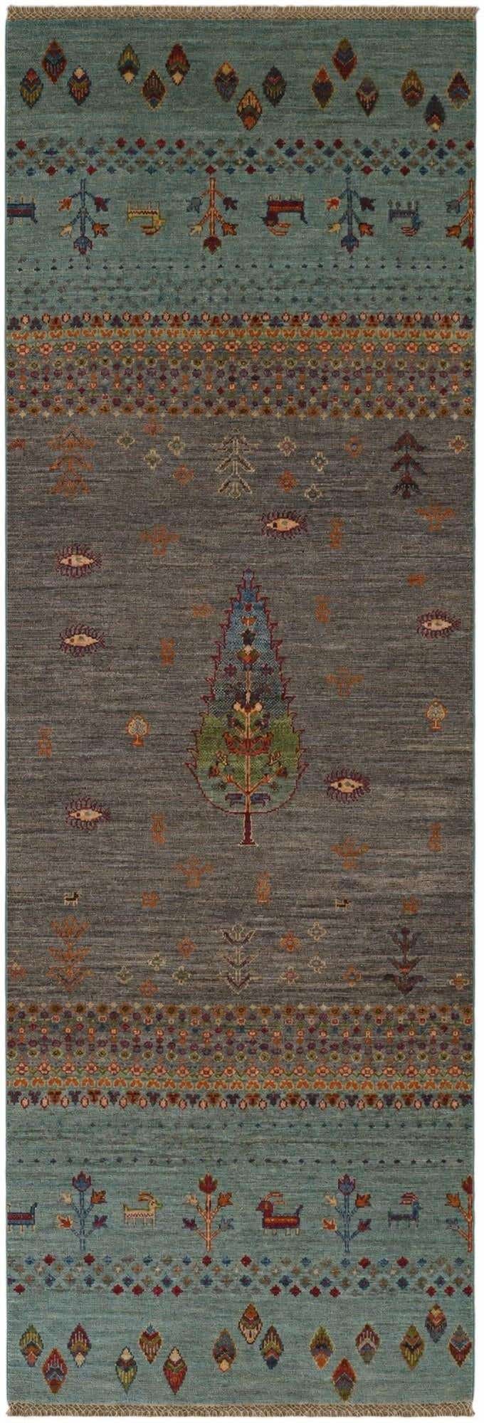 2' 9 x 8' 4 Hand Knotted Kazak Runner Rug
