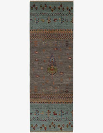 2' 9 x 8' 4 Hand Knotted Kazak Runner Rug