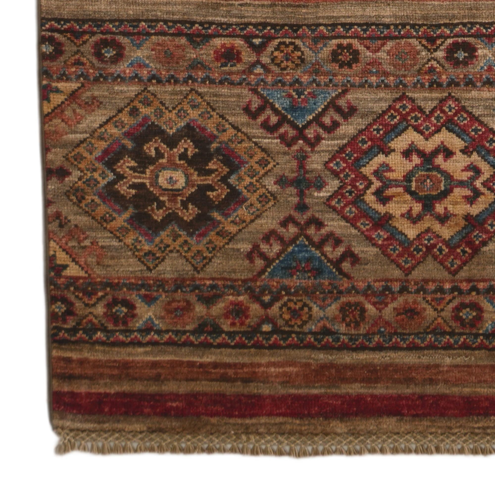 2' 7 x 6' 11 Hand Knotted Kazak Runner Rug