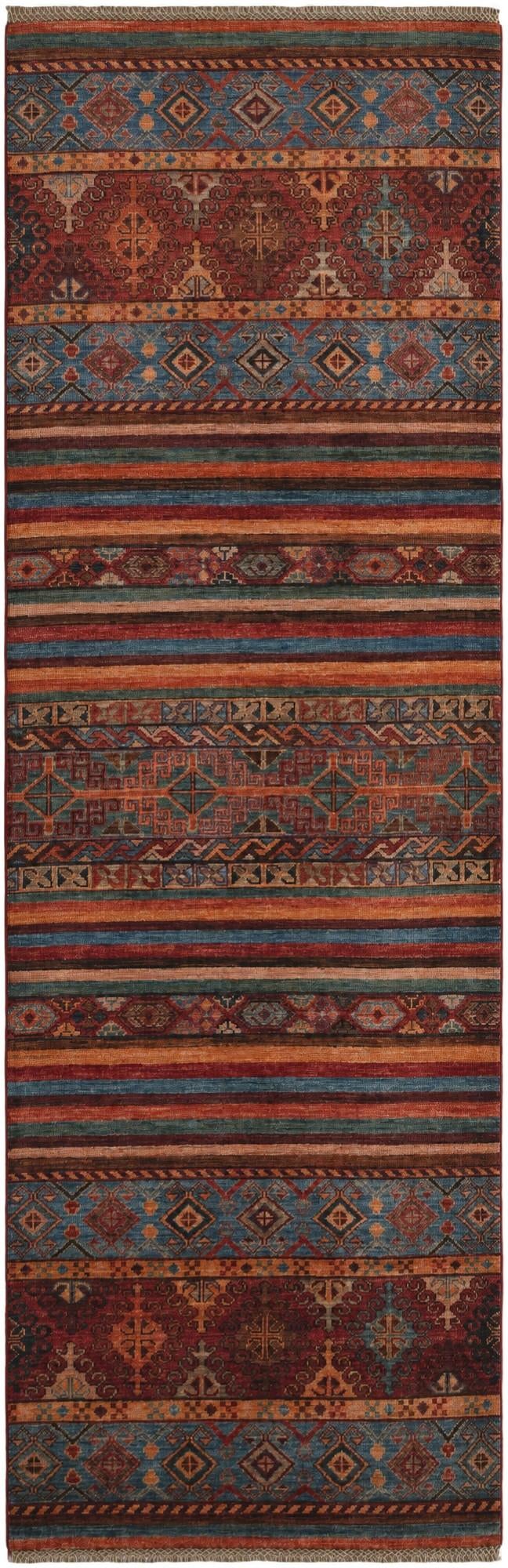 2' 9 x 8' 8 Hand Knotted Kazak Runner Rug