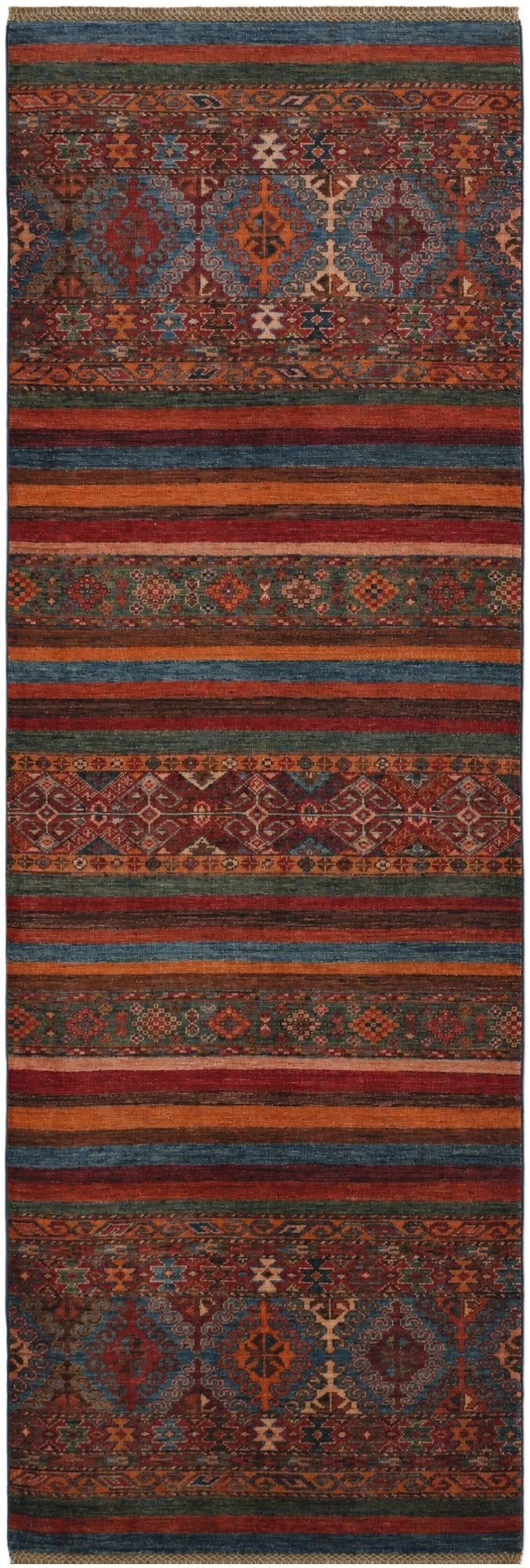 2' 10 x 8' 4 Hand Knotted Kazak Runner Rug