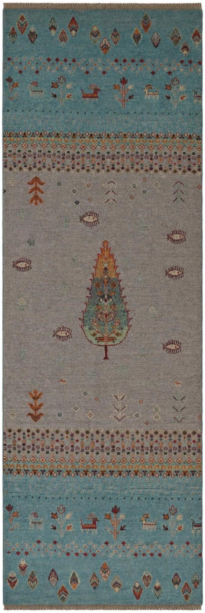 2' 8 x 8' 5 Hand Knotted Kazak Runner Rug