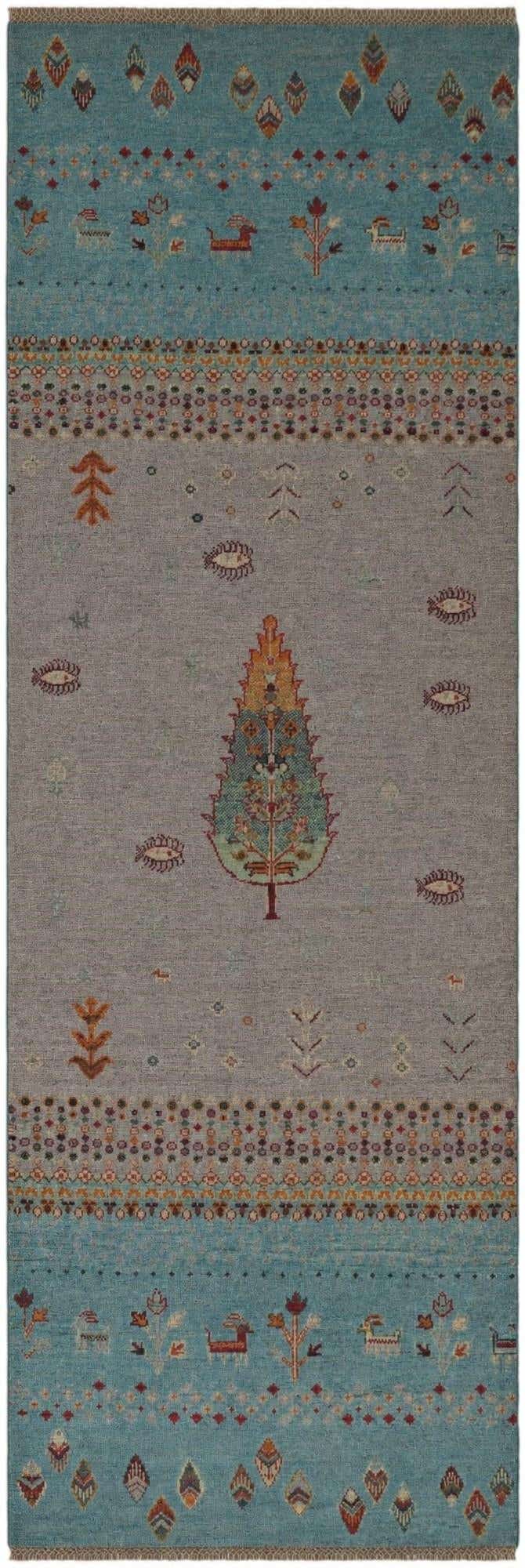 2' 8 x 8' 5 Hand Knotted Kazak Runner Rug