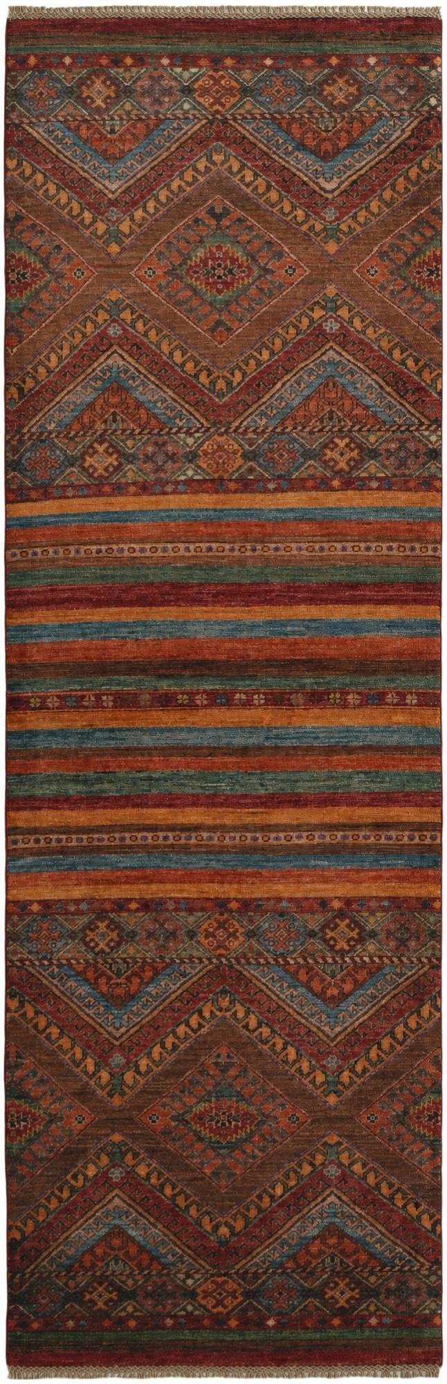 2' 10 x 8' 8 Hand Knotted Kazak Runner Rug