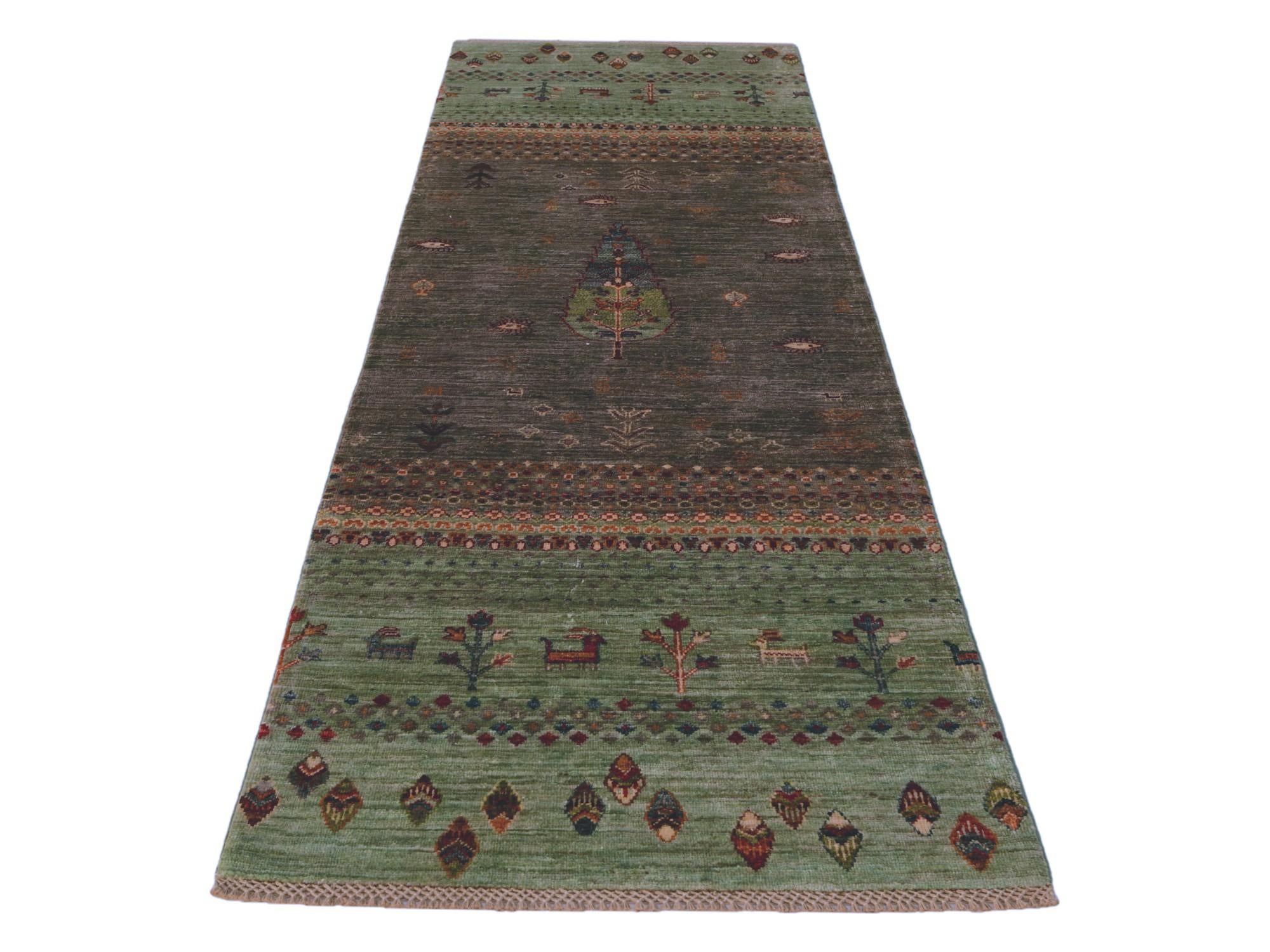 2' 8 x 8' 3 Hand Knotted Kazak Runner Rug