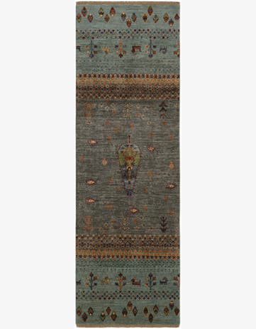2' 8 x 8' 3 Hand Knotted Kazak Runner Rug