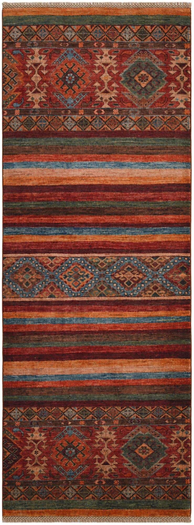 2' 7 x 6' 11 Hand Knotted Kazak Runner Rug