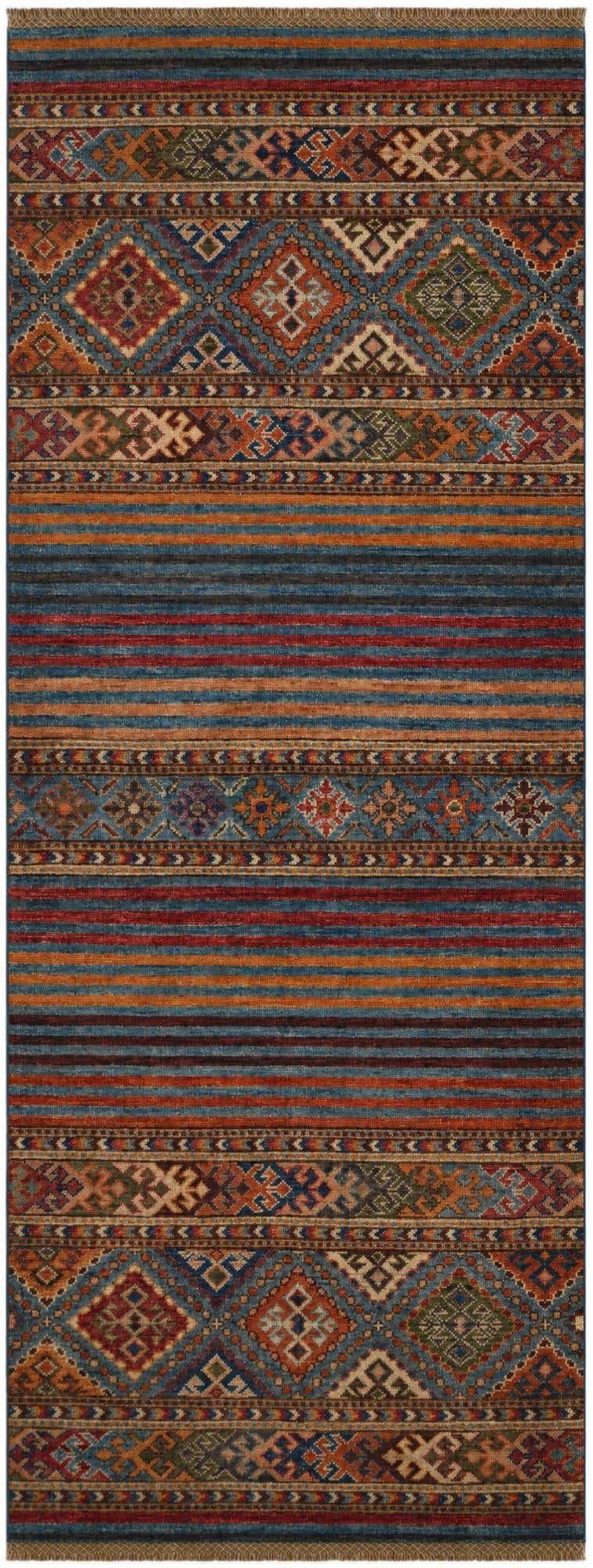 2' 7 x 6' 11 Hand Knotted Kazak Runner Rug