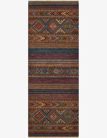 2' 7 x 6' 11 Hand Knotted Kazak Runner Rug