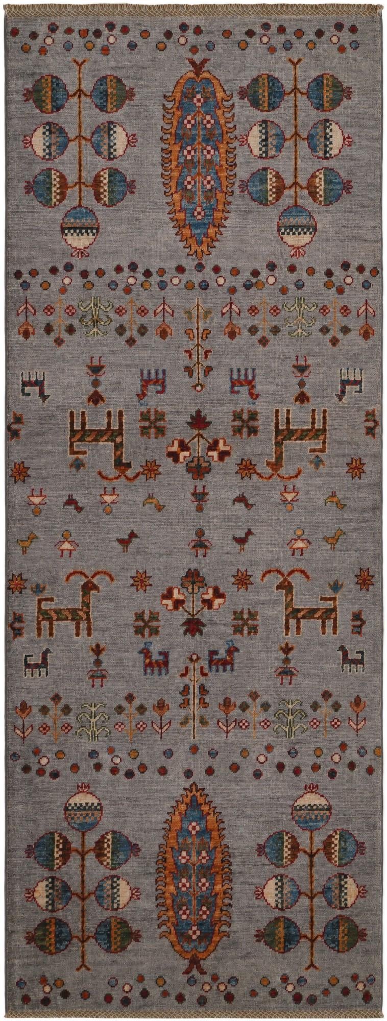2' 7 x 6' 10 Hand Knotted Kazak Runner Rug