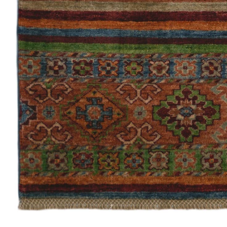 Detail image of 2' 4 x 6' 2 Hand Knotted Kazak Runner Rug