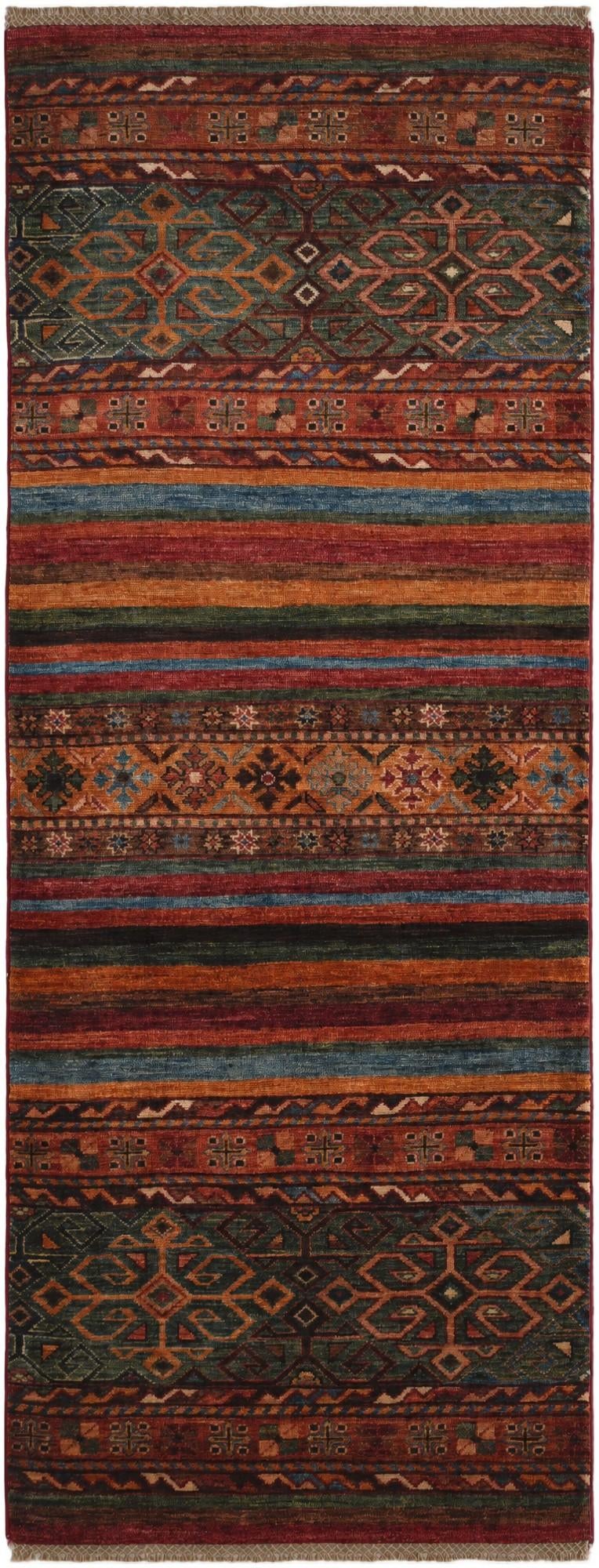 2' 7 x 6' 8 Hand Knotted Kazak Runner Rug
