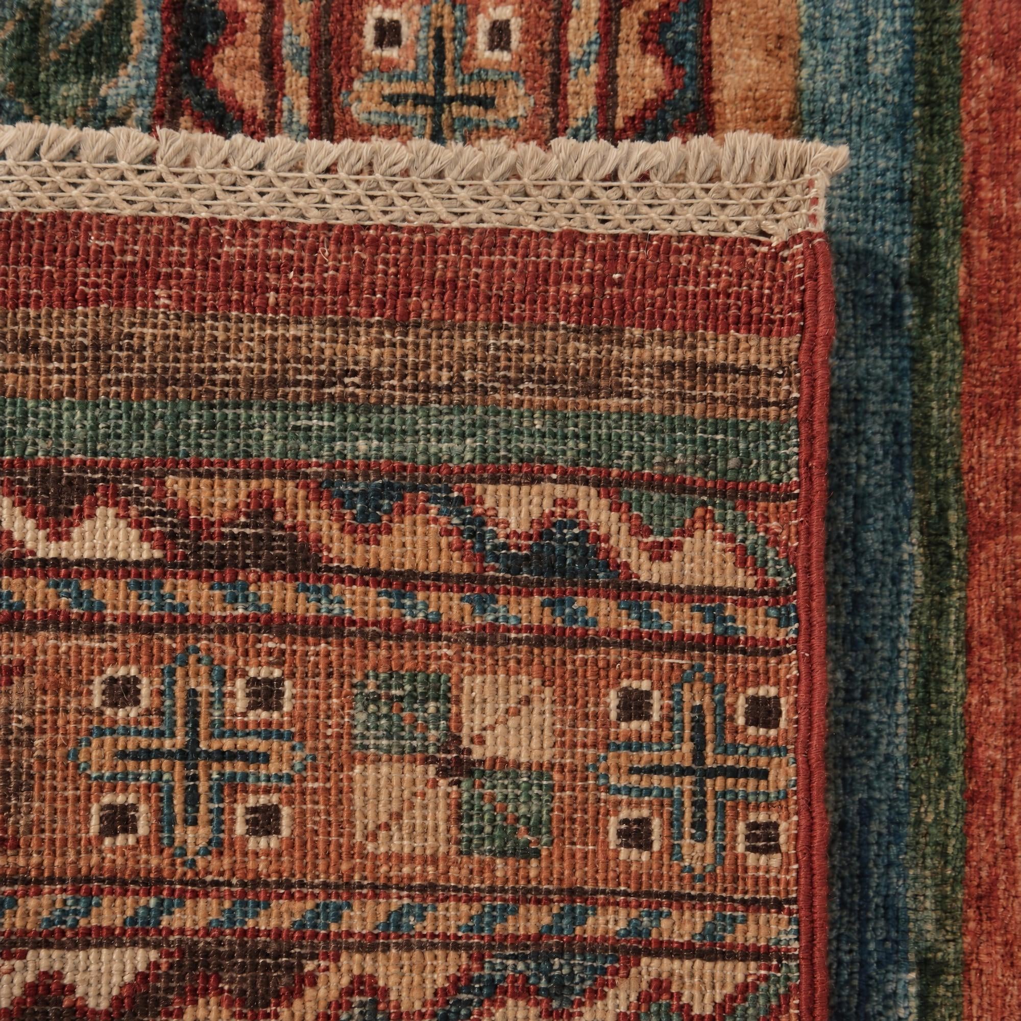 75cm x 205cm anudado a mano Kazak Alfombra Pasillera