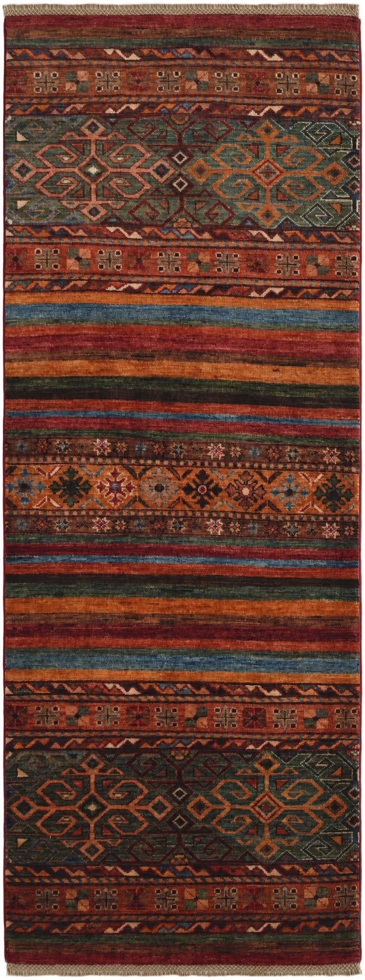 2' 6 x 6' 8 Hand Knotted Kazak Runner Rug