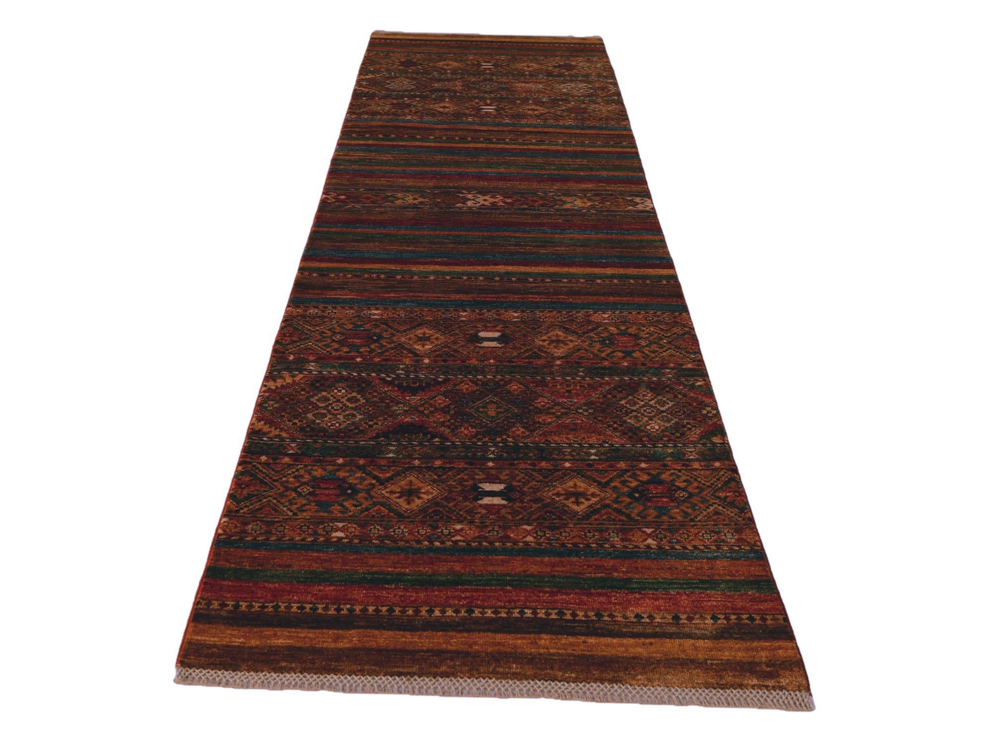 2' 9 x 9' 5 Hand Knotted Kazak Runner Rug